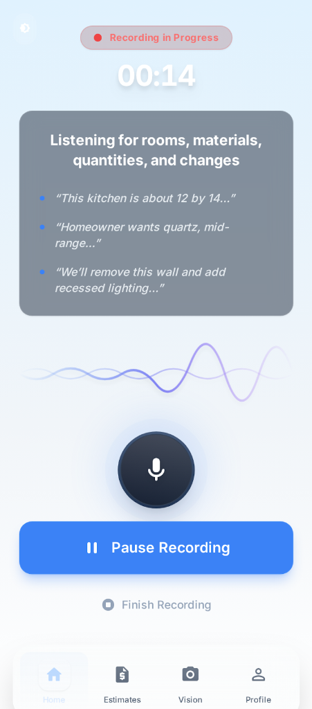 AI Recording Interface